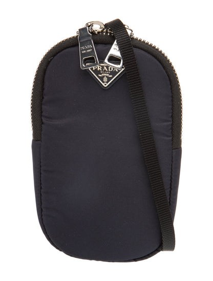 Prada Enameled Metal Triangle Crossbody Bag