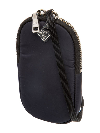 Prada Enameled Metal Triangle Crossbody Bag