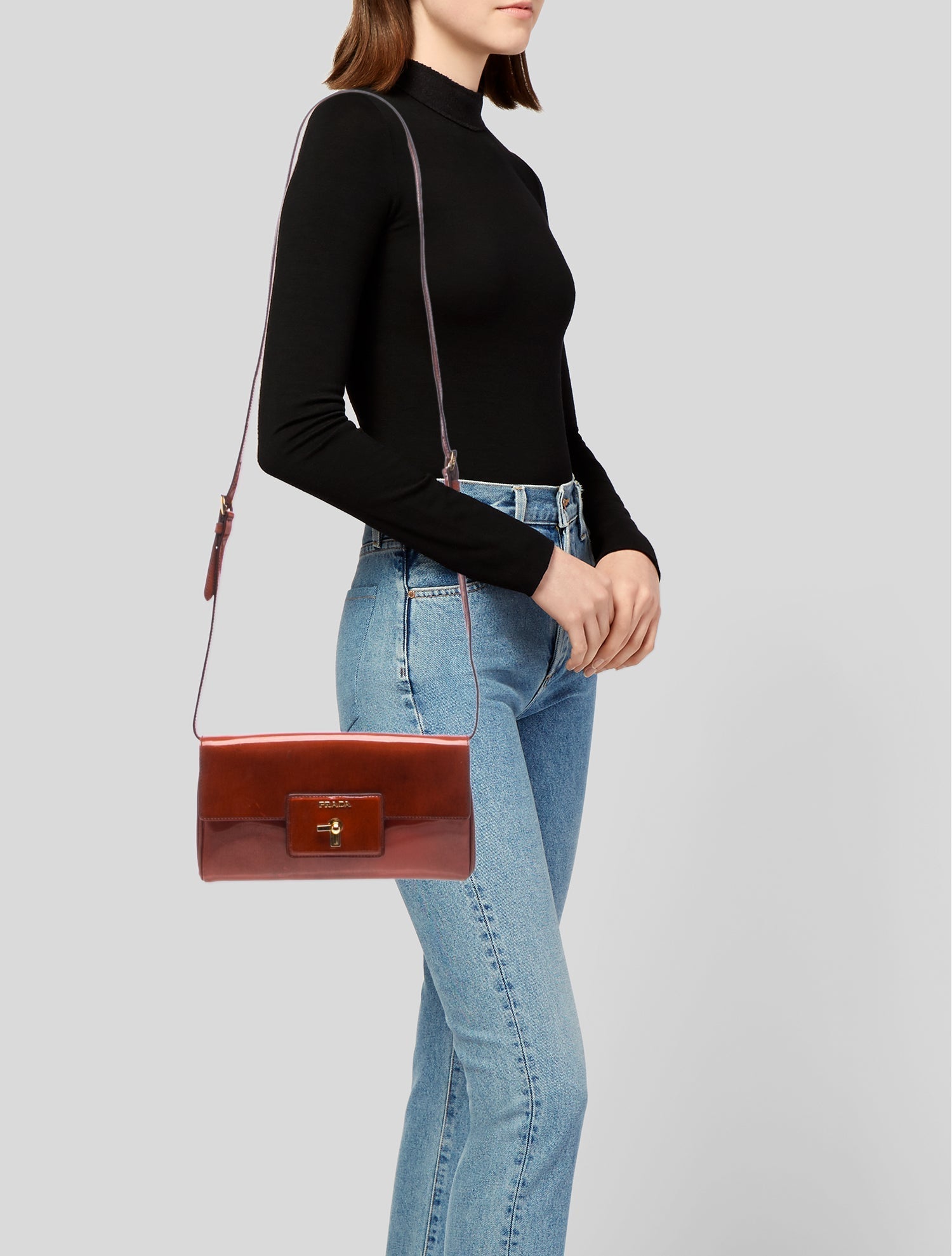 Prada Spazzolato Leather Crossbody Bag
