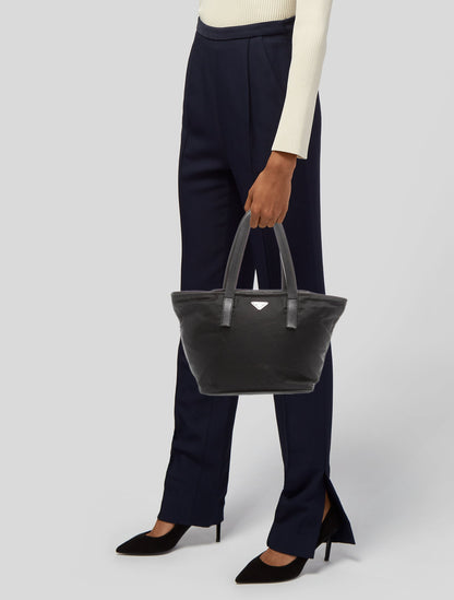 Prada Enameled Metal Triangle Top Handle Bag