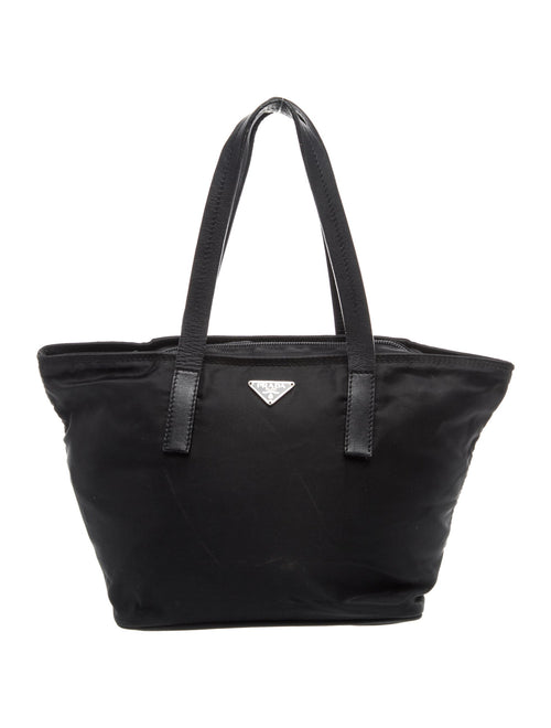 Prada Enameled Metal Triangle Top Handle Bag