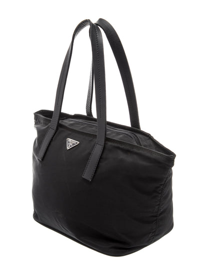 Prada Enameled Metal Triangle Top Handle Bag