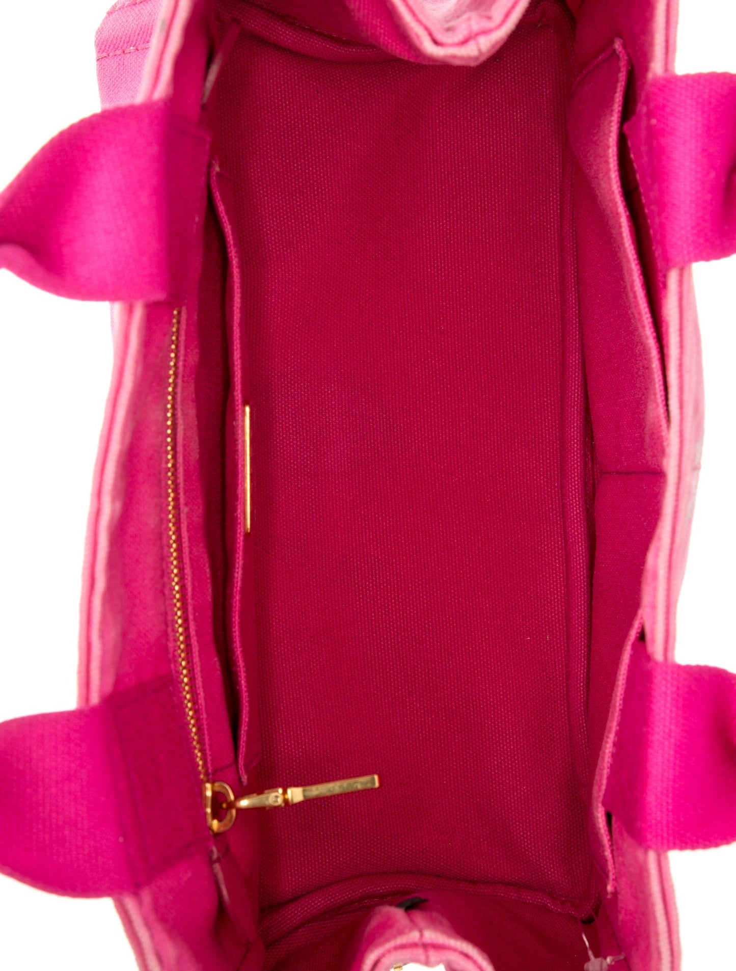 Prada Enameled Metal Triangle Canvas Tote
