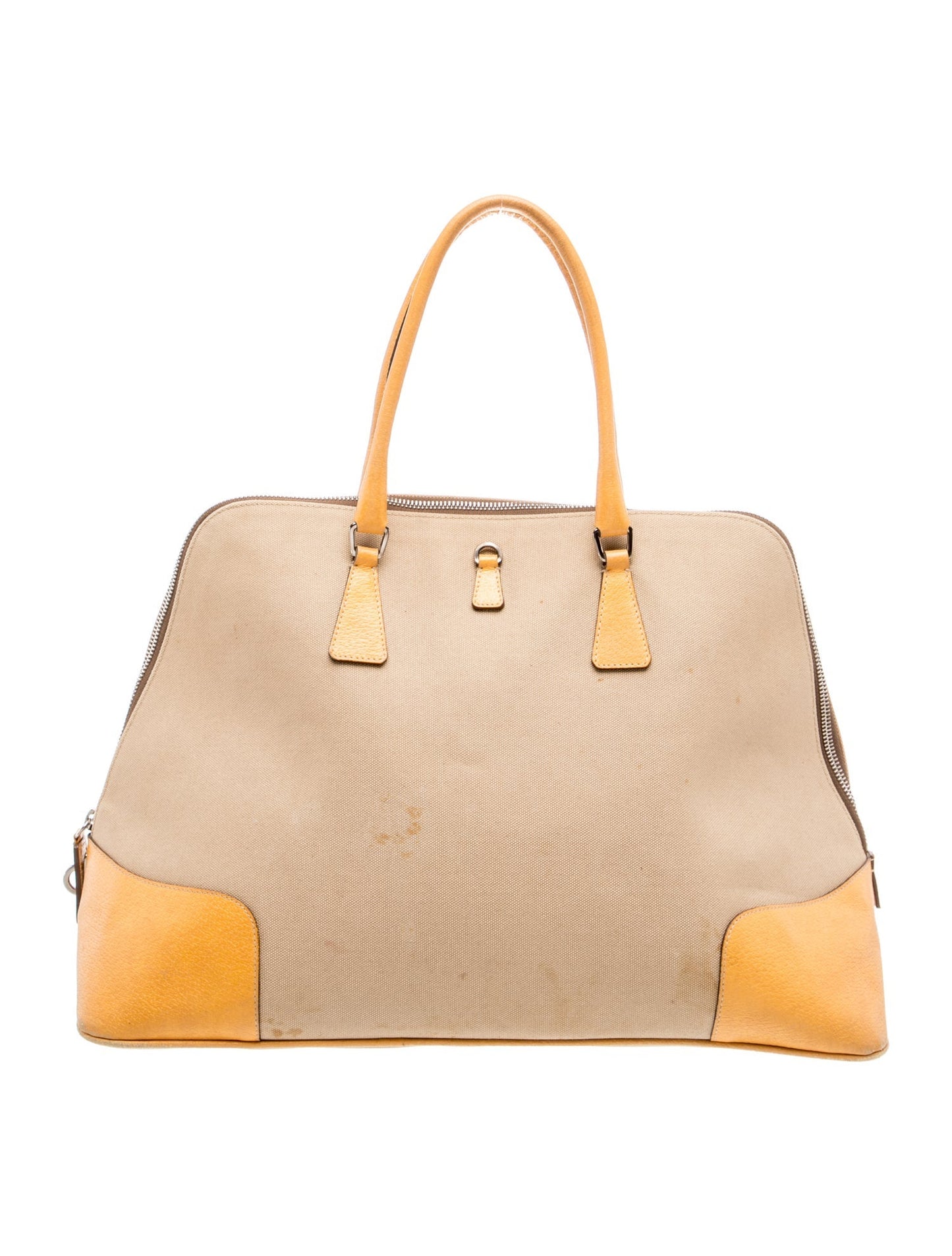 Prada Enameled Metal Triangle Top Handle Bag Vintage