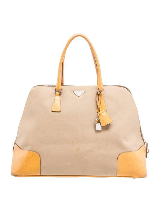 Prada Enameled Metal Triangle Top Handle Bag Vintage