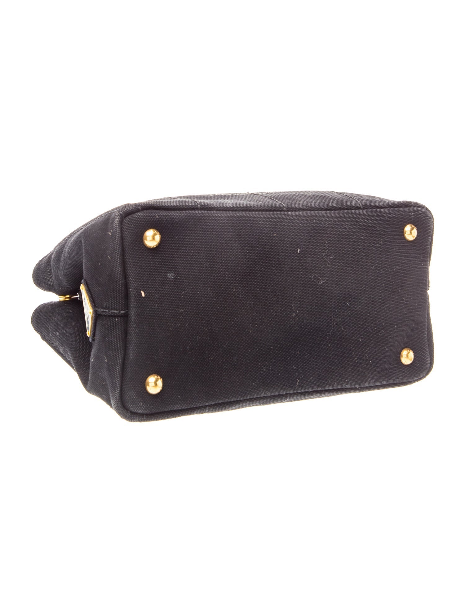 Prada Enameled Metal Triangle Top Handle Bag