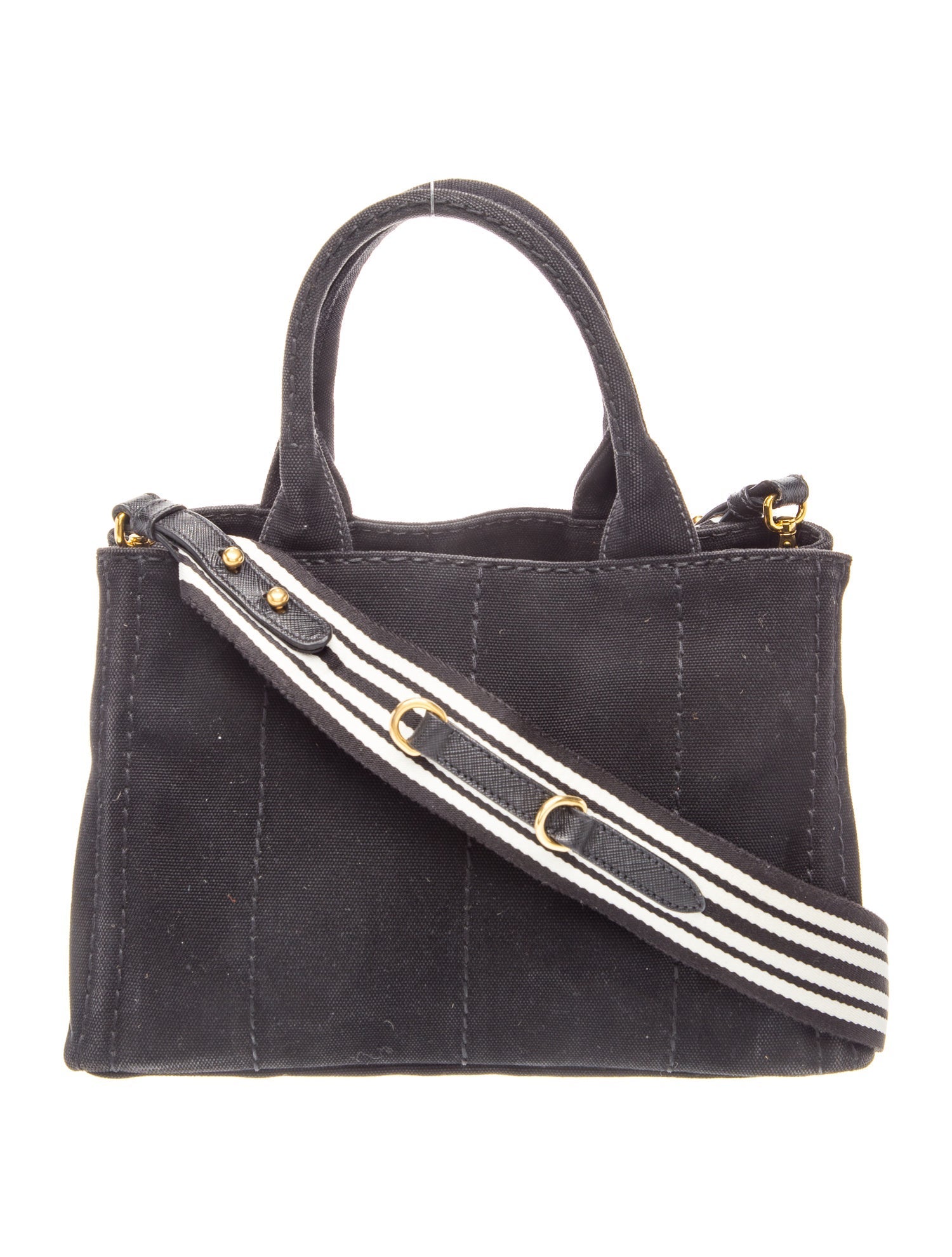 Prada Enameled Metal Triangle Top Handle Bag