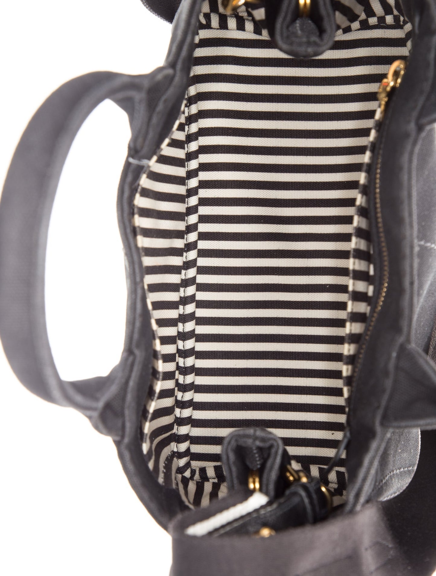 Prada Enameled Metal Triangle Top Handle Bag
