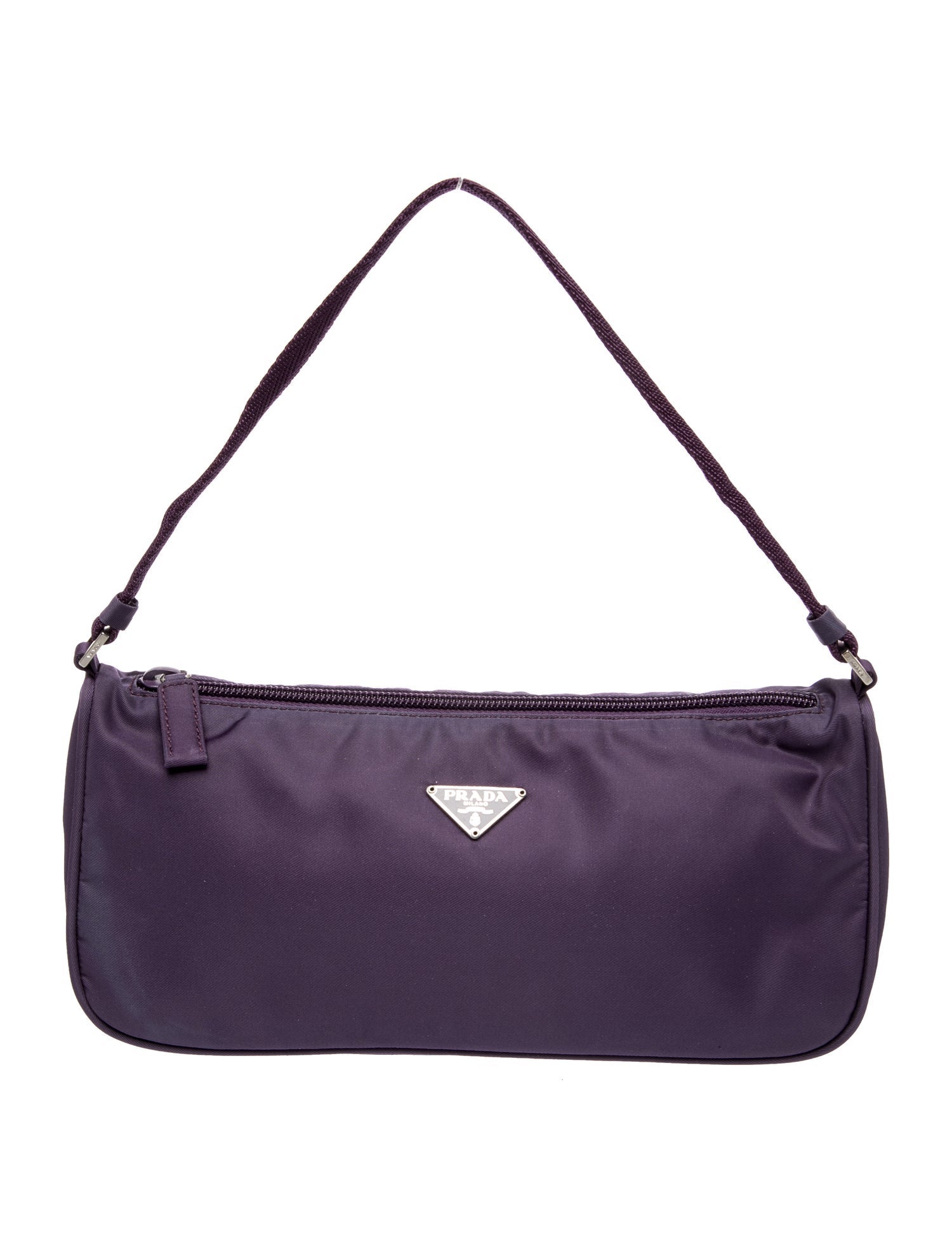 Prada Enameled Metal Triangle Top Handle Bag