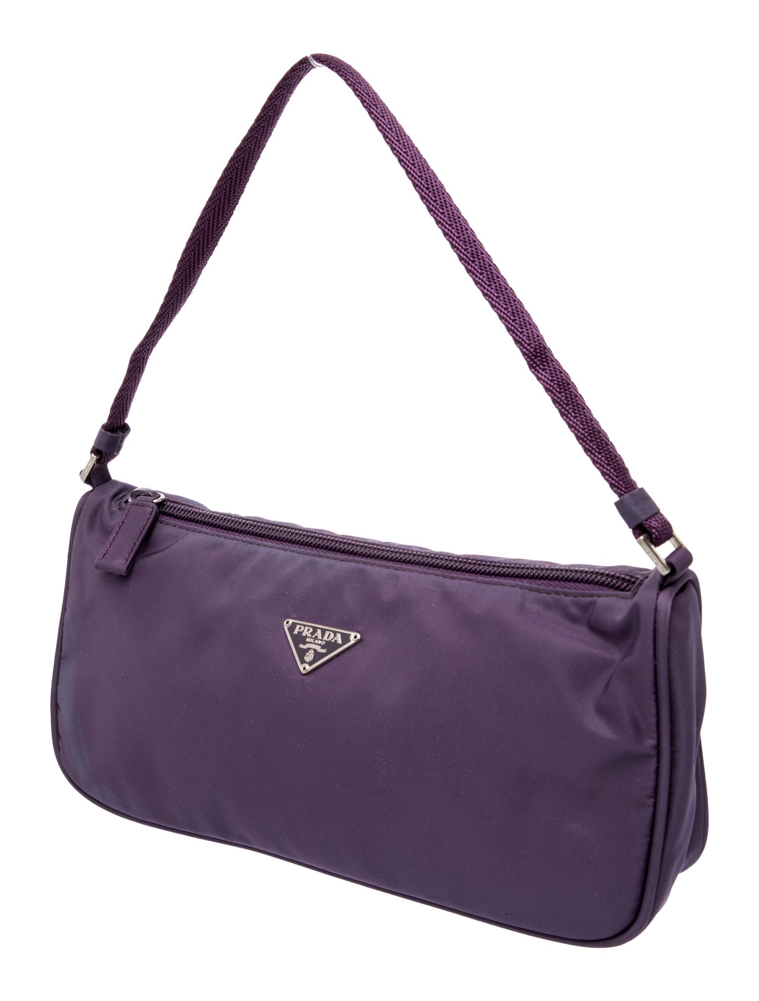 Prada Enameled Metal Triangle Top Handle Bag