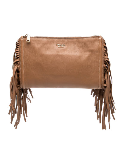 Prada Cervo Leather Clutch