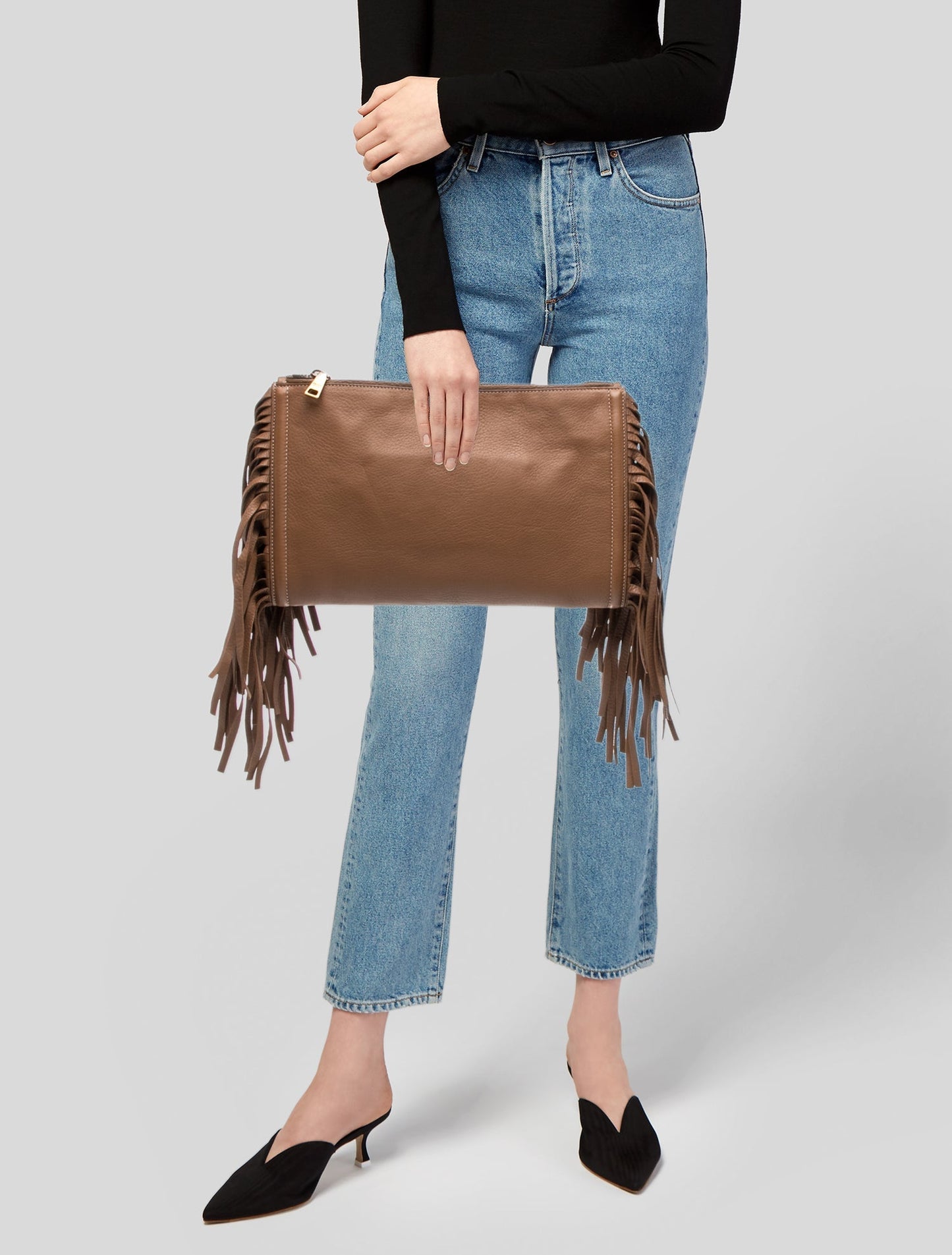 Prada Cervo Leather Clutch