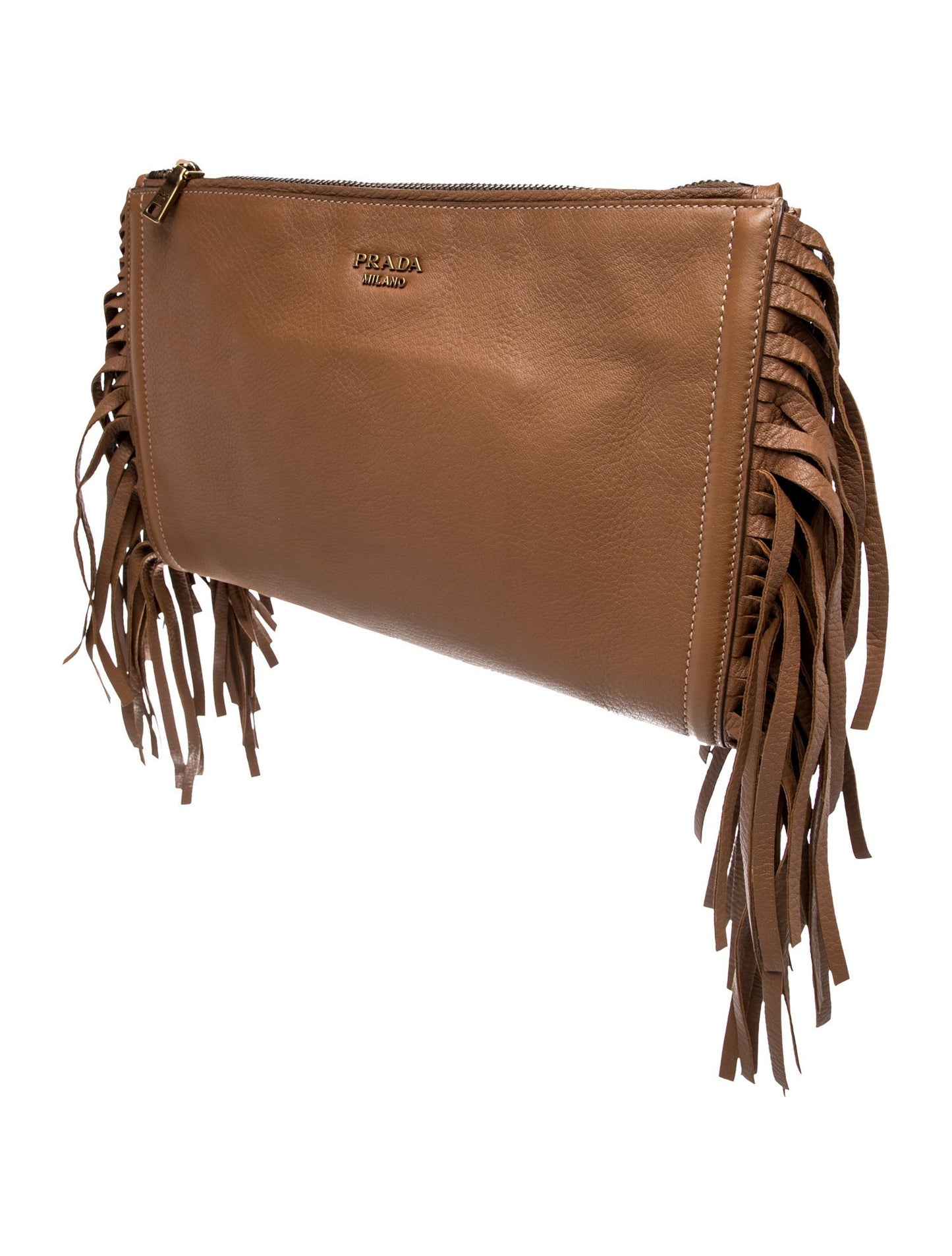 Prada Cervo Leather Clutch