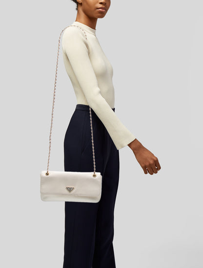 Prada Enameled Metal Triangle Shoulder Bag