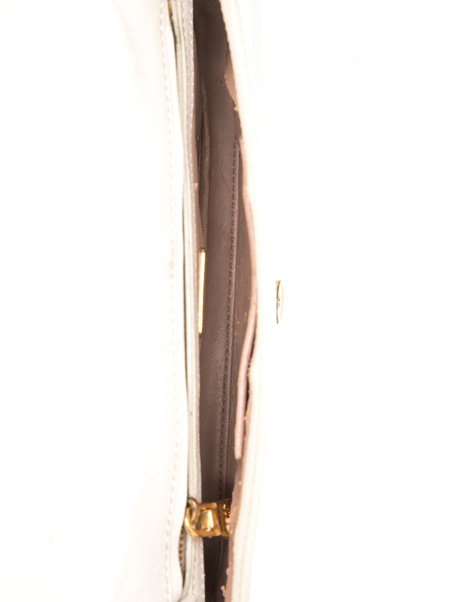 Prada Enameled Metal Triangle Shoulder Bag