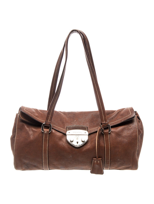 Prada Enameled Metal Triangle Easy