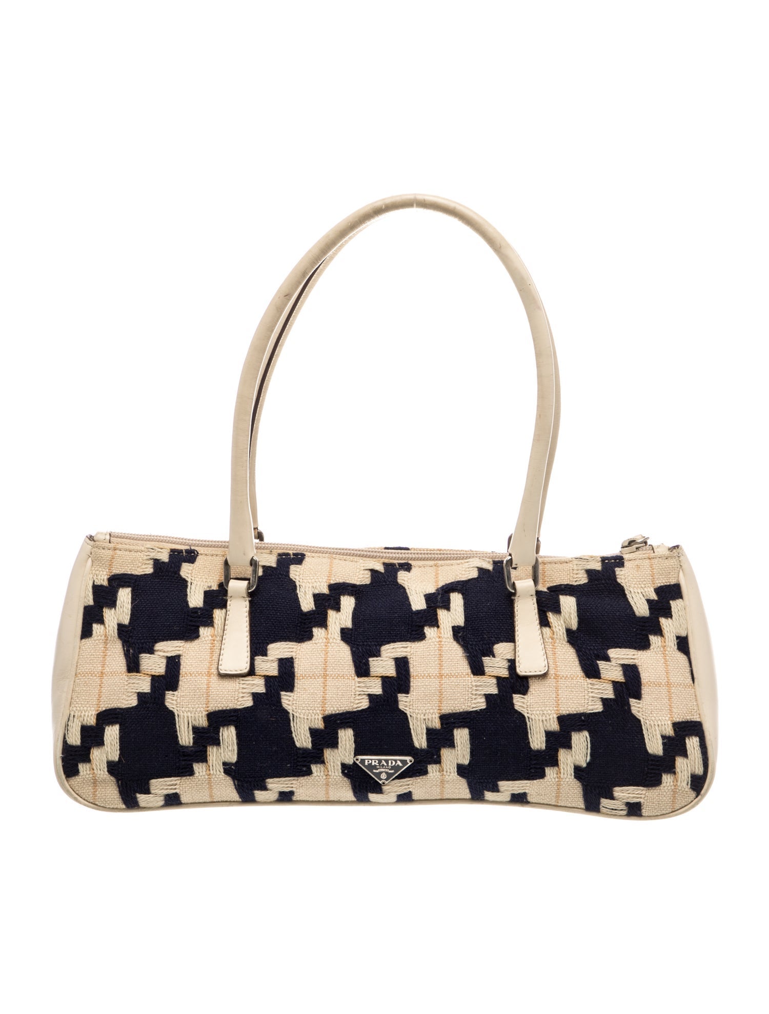 Prada Enameled Metal Triangle Shoulder Bag