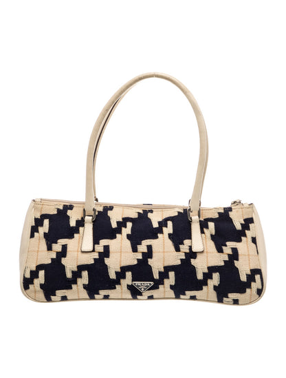 Prada Enameled Metal Triangle Shoulder Bag