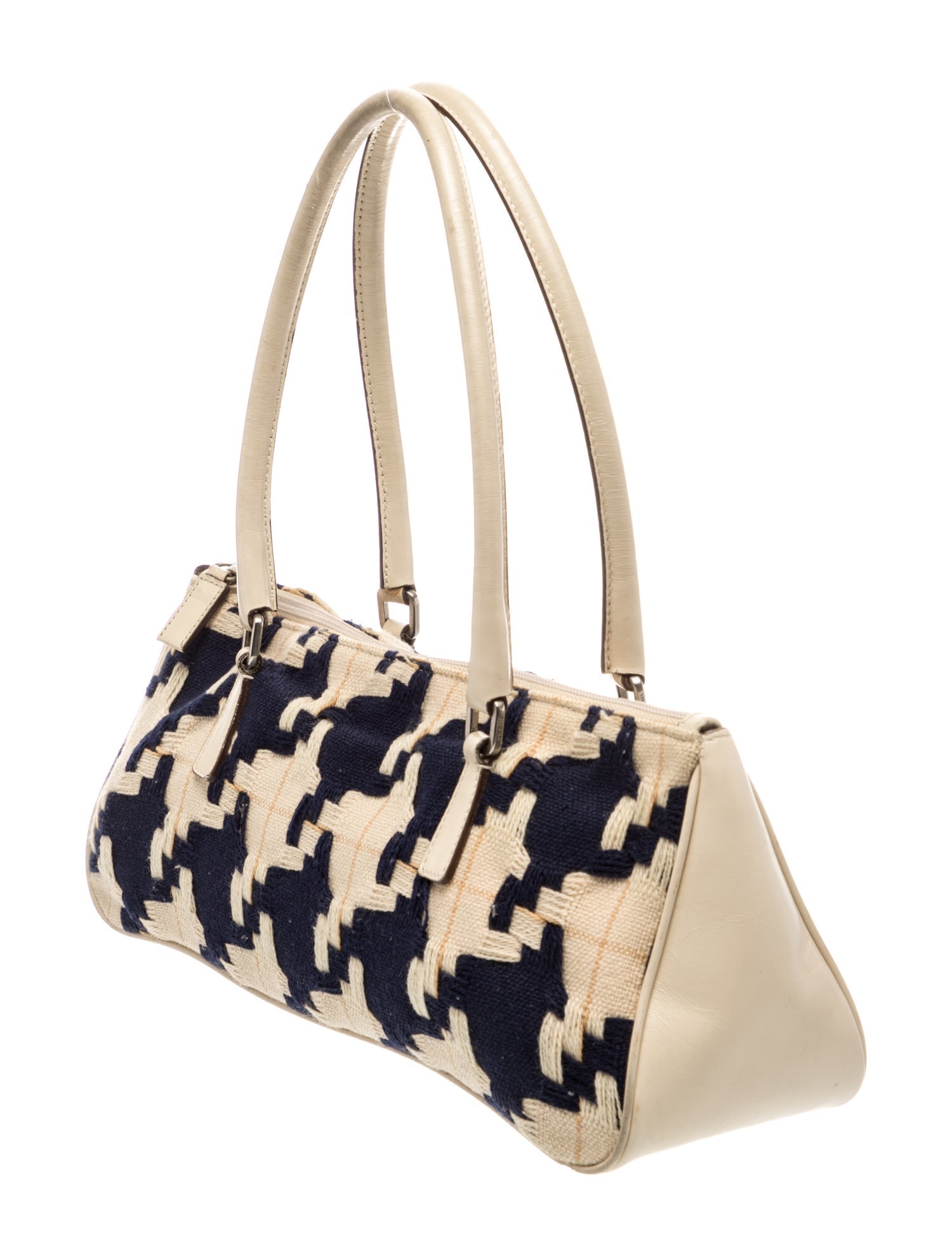 Prada Enameled Metal Triangle Shoulder Bag