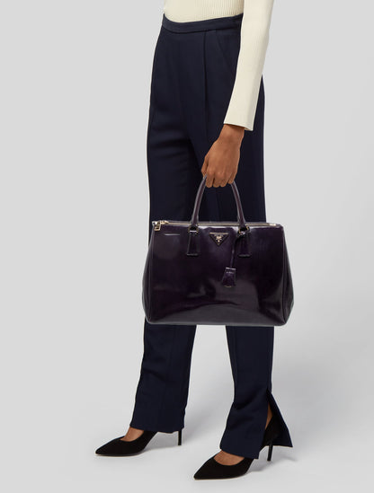 Prada Patent Leather Galleria Double Zip Large