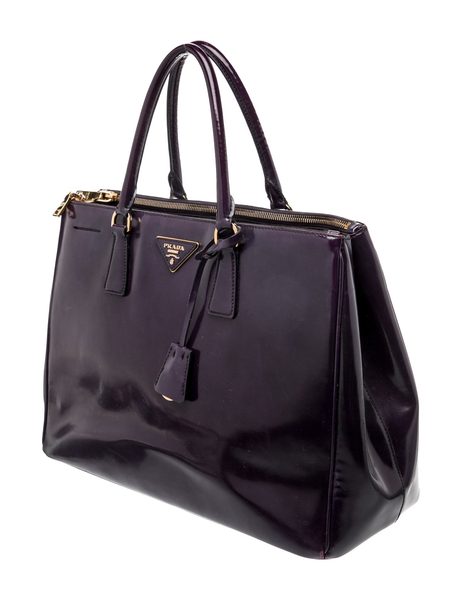 Prada Patent Leather Galleria Double Zip Large