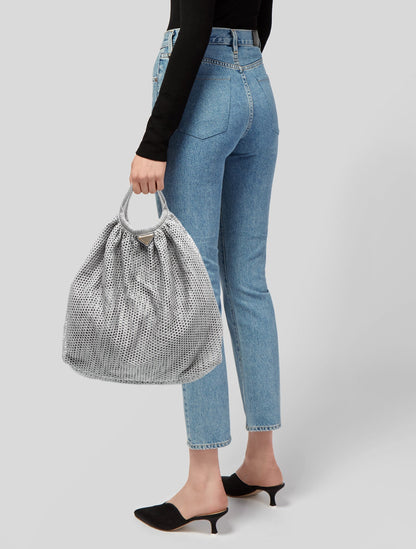 Prada Enameled Metal Triangle Hobo