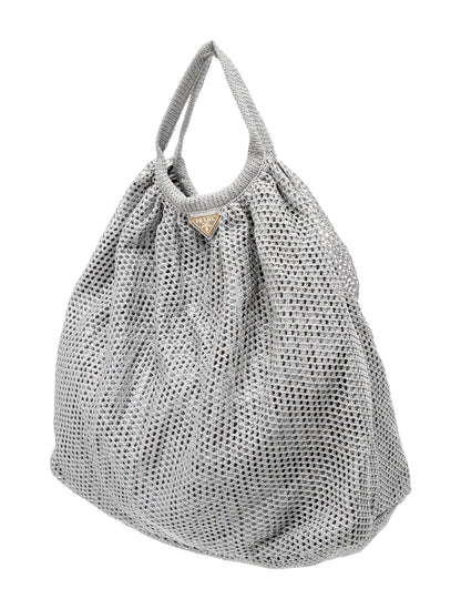 Prada Enameled Metal Triangle Hobo