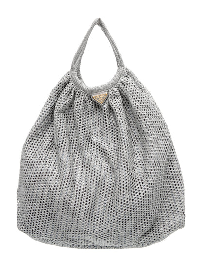 Prada Enameled Metal Triangle Hobo