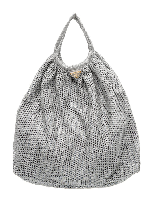 Prada Enameled Metal Triangle Hobo
