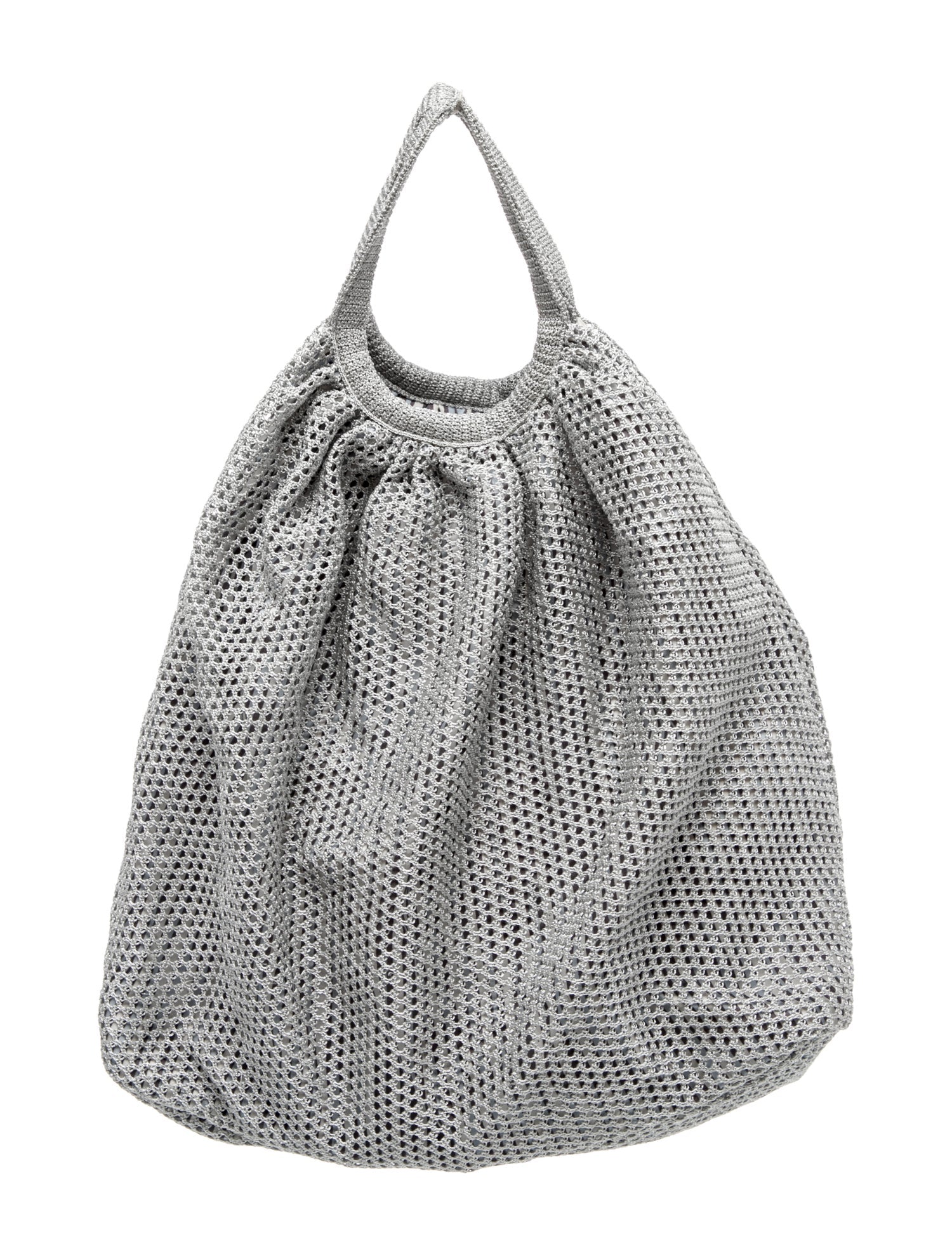 Prada Enameled Metal Triangle Hobo
