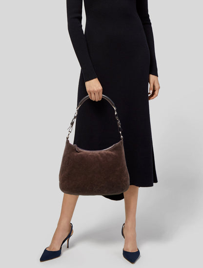 Prada Enameled Metal Triangle Shoulder Bag