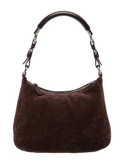 Prada Enameled Metal Triangle Shoulder Bag