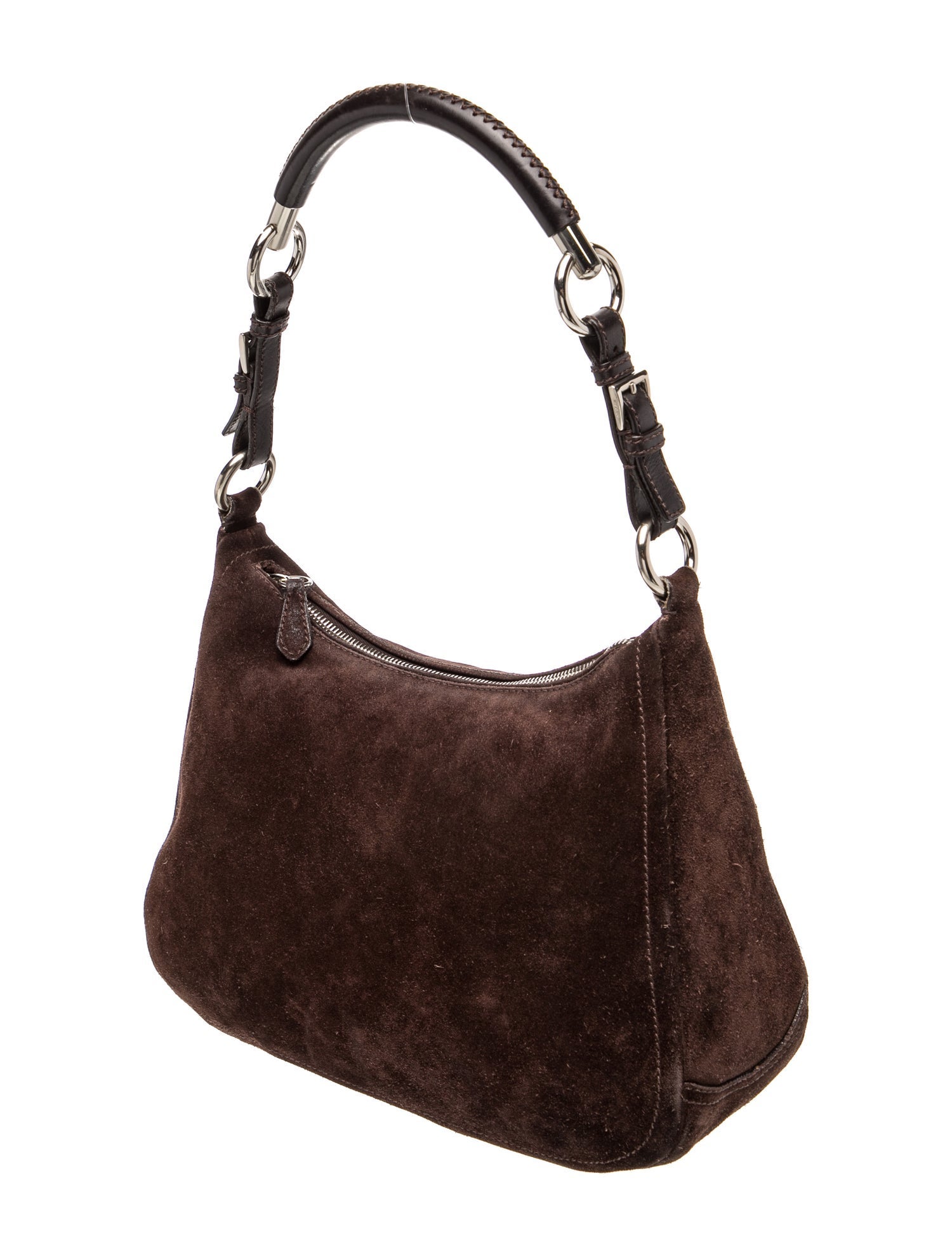 Prada Enameled Metal Triangle Shoulder Bag