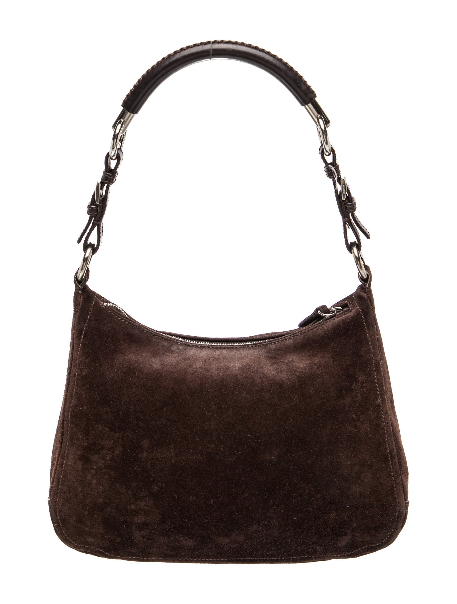 Prada Enameled Metal Triangle Shoulder Bag