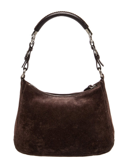 Prada Enameled Metal Triangle Shoulder Bag
