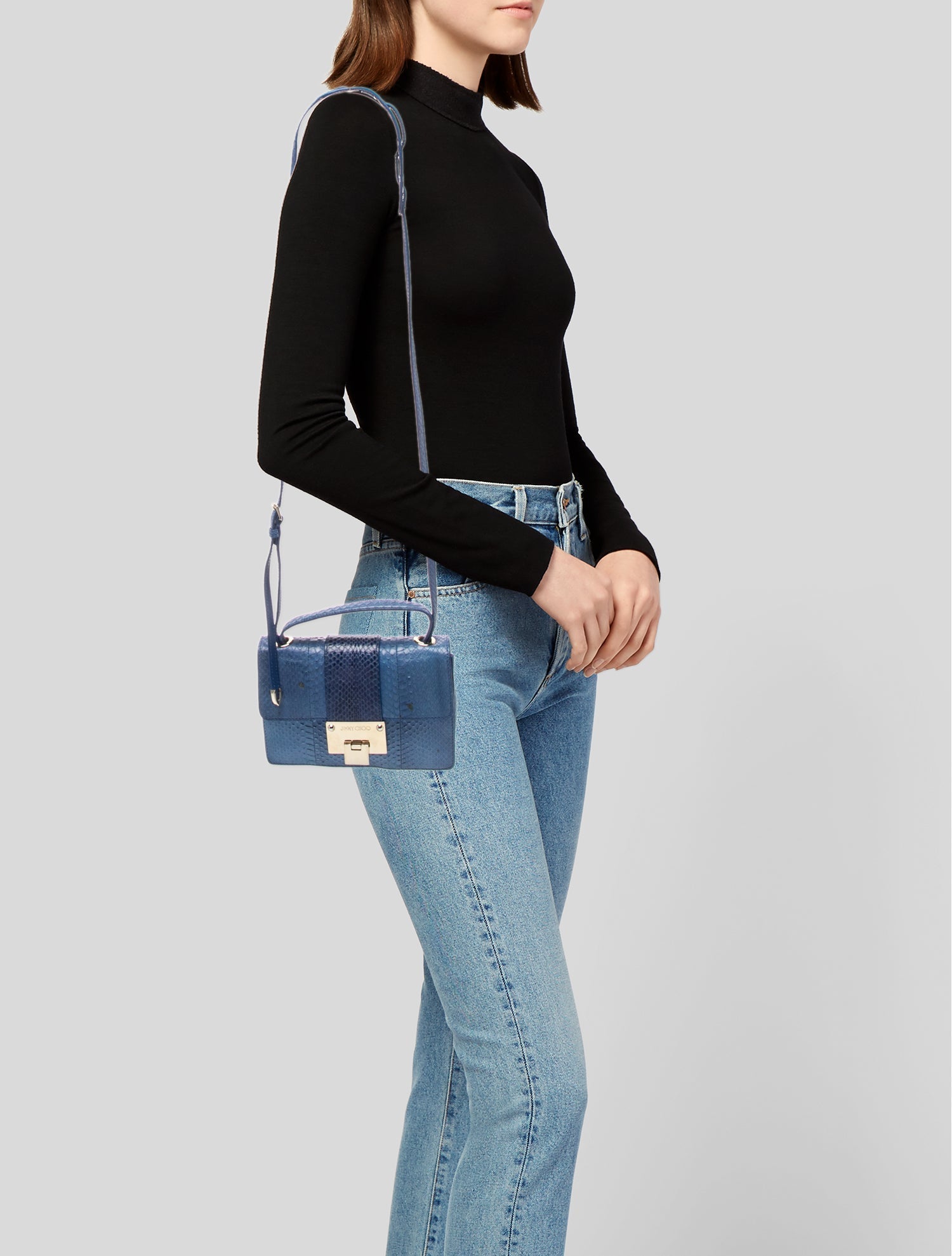 Jimmy Choo Snakeskin Messenger Bag