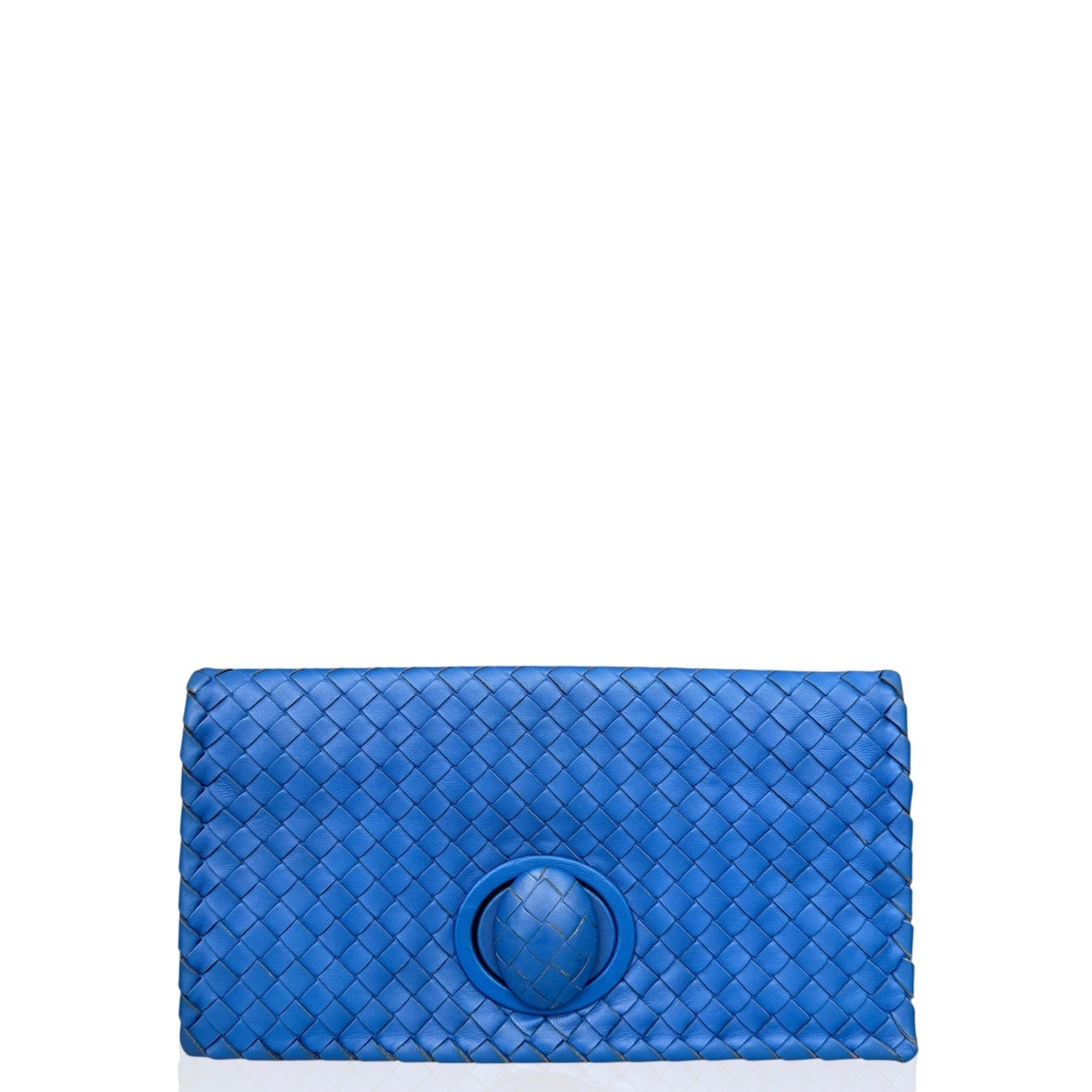Bottega Veneta Lambskin Clutch Blue