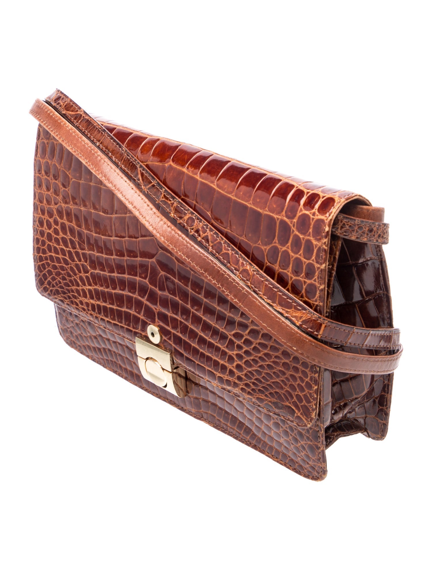 Bottega Veneta Crocodile Shoulder Bag Vintage