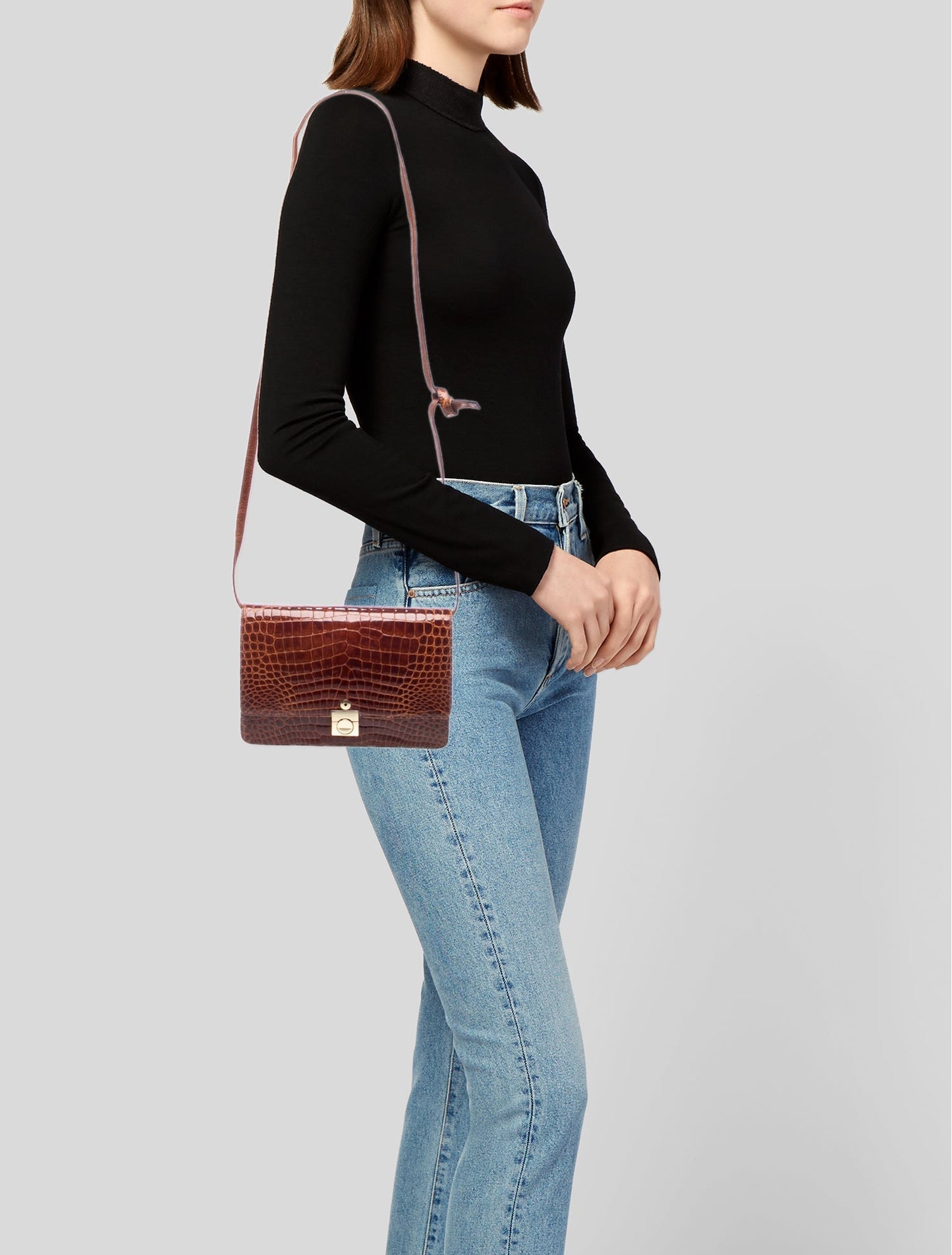 Bottega Veneta Crocodile Shoulder Bag Vintage