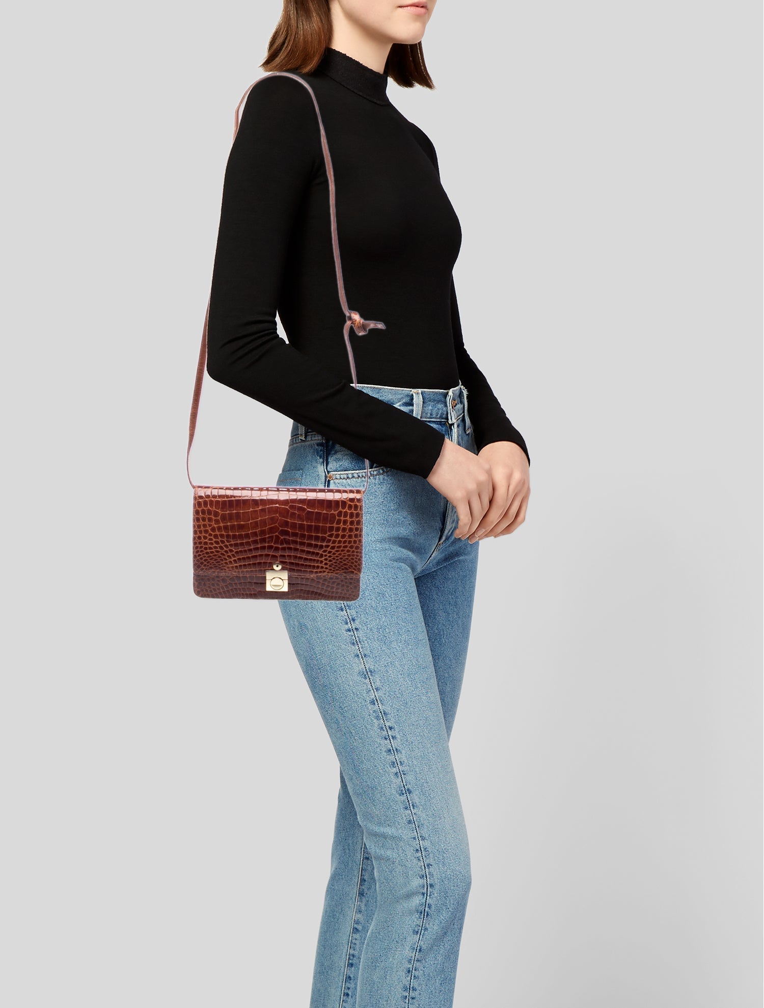 Bottega Veneta Crocodile Shoulder Bag Vintage
