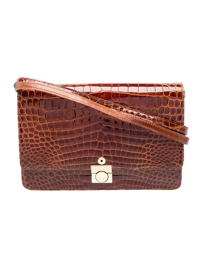 Bottega Veneta Crocodile Shoulder Bag Vintage