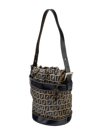 Fendi Zucchino FF Bucket Bag Vintage
