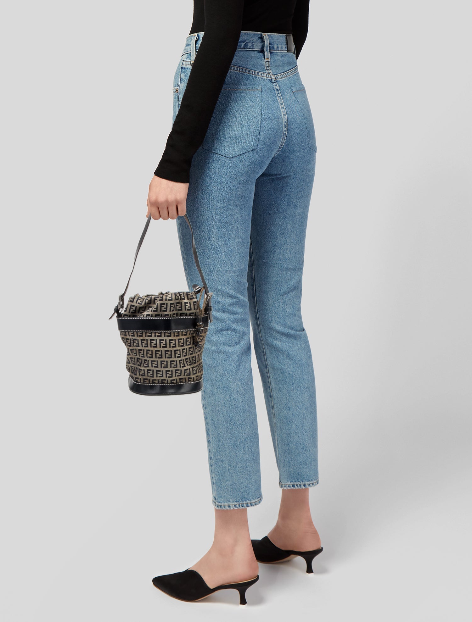 Fendi Zucchino FF Bucket Bag Vintage