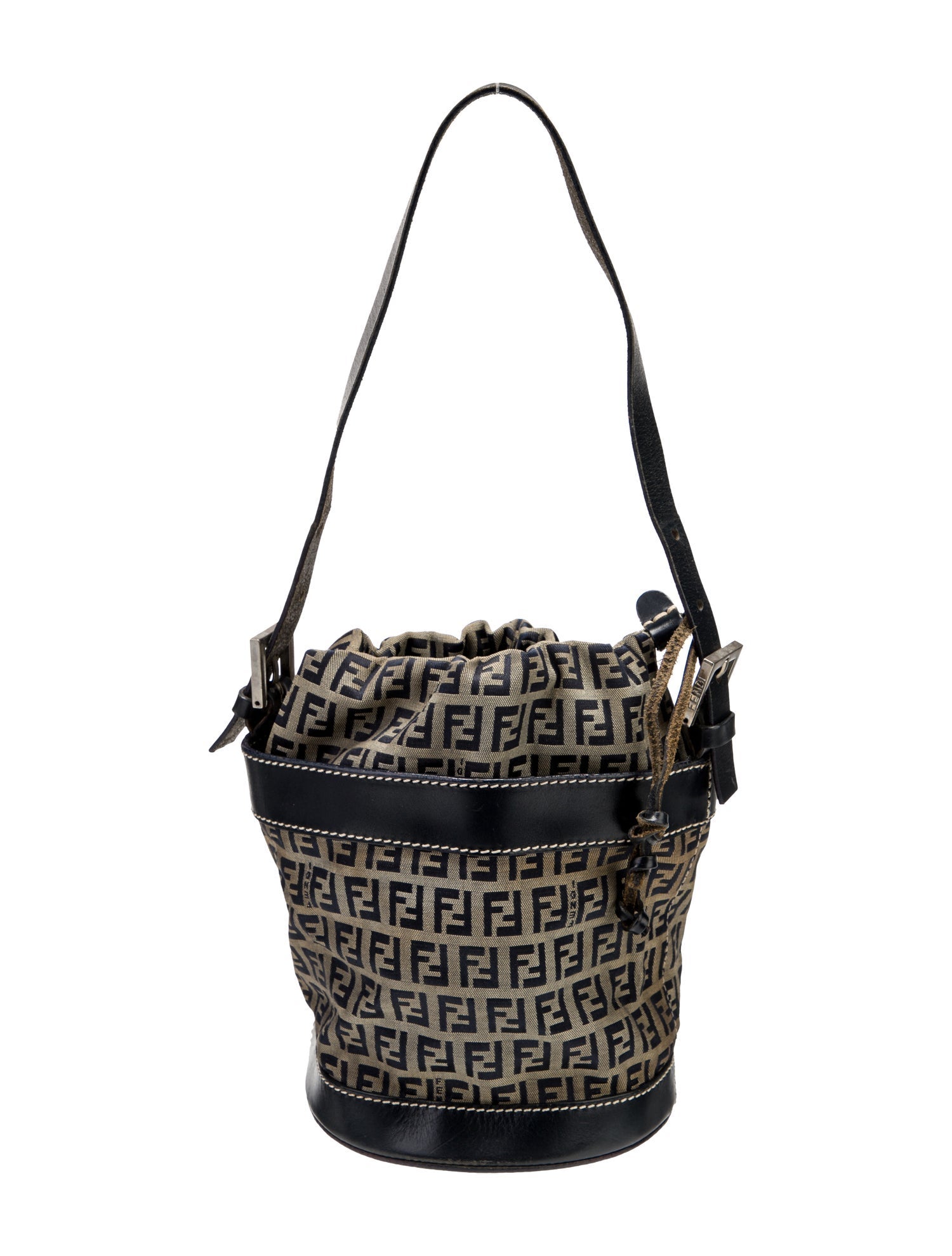 Fendi Zucchino FF Bucket Bag Vintage