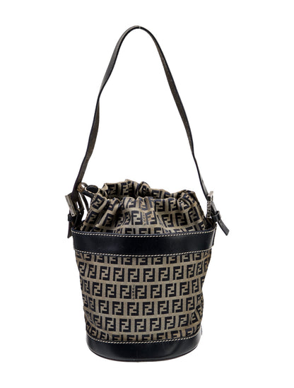 Fendi Zucchino FF Bucket Bag Vintage