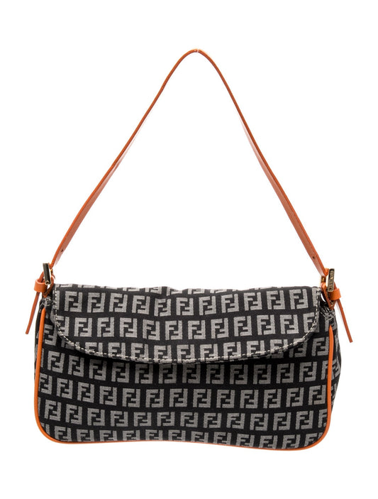 Fendi Zucchino FF Shoulder Bag Vintage