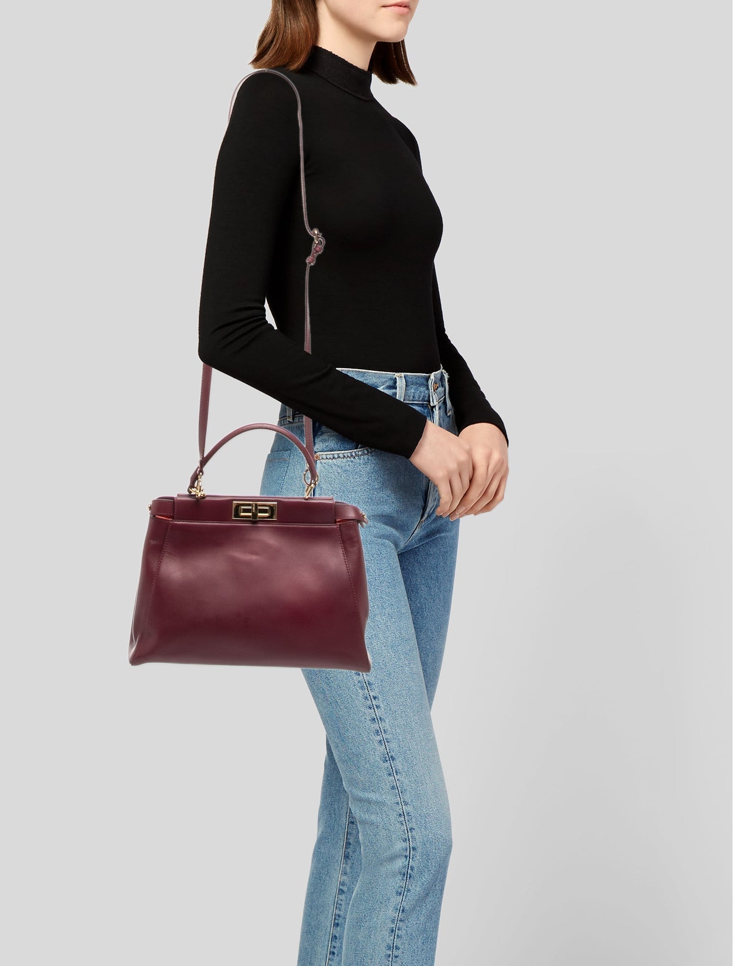 Fendi Leather Peekaboo Medium