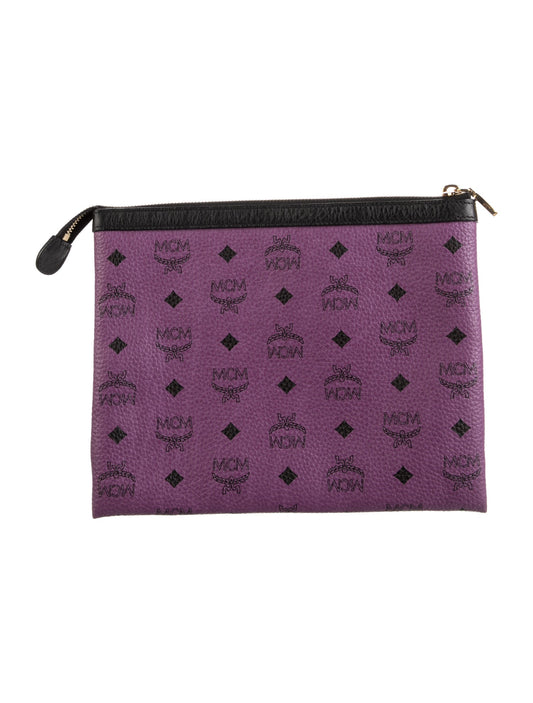 MCM Patterned Leather Cosmetic Bag