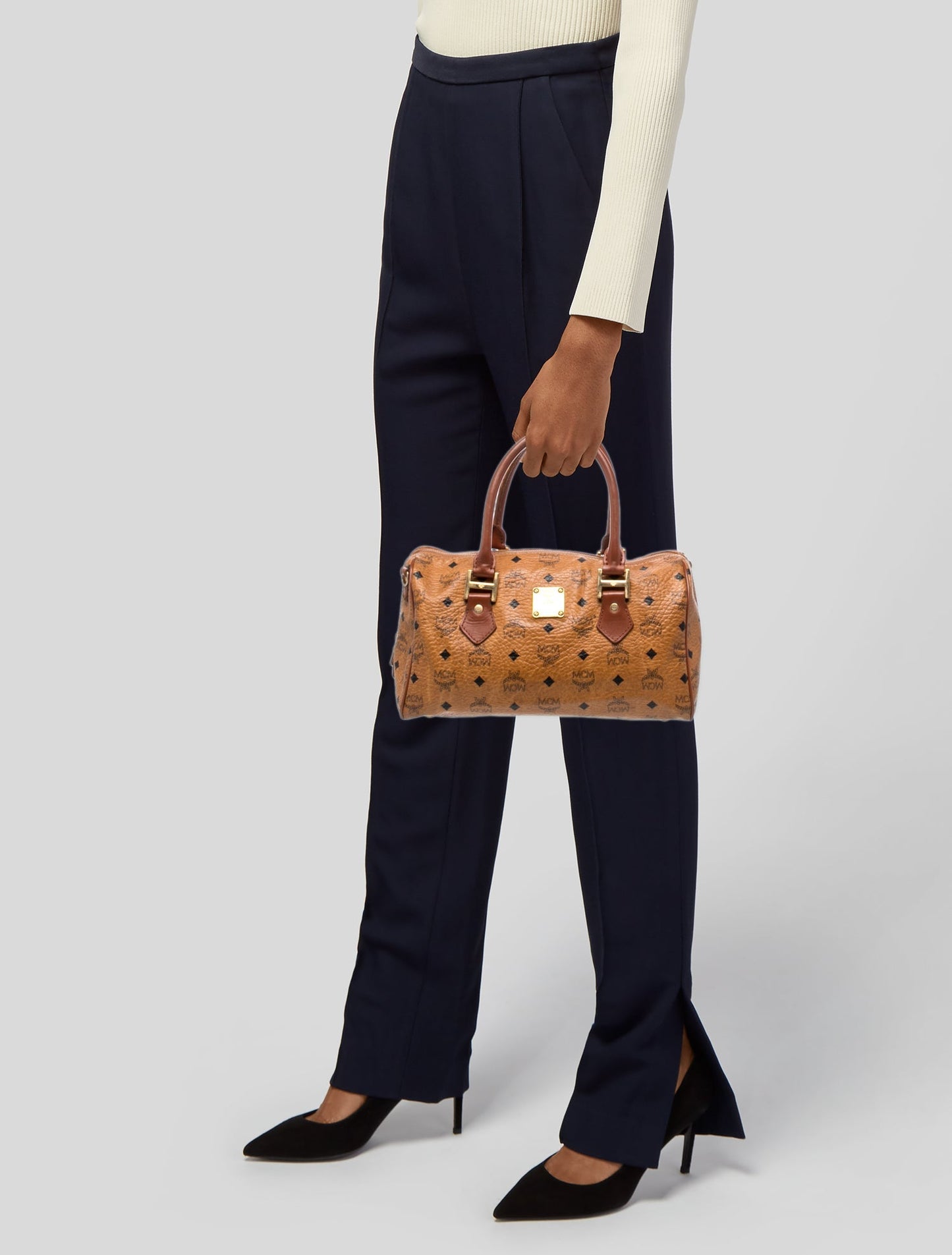 MCM Monogram Top Handle Bag
