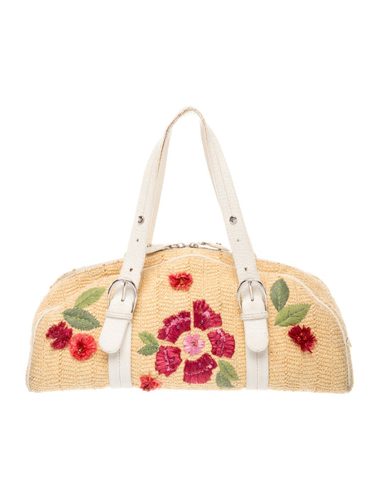 Christian Dior Raffia Top Handle Bag Vintage